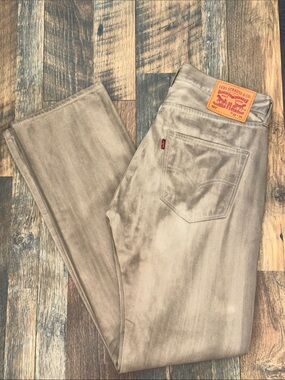Levi’s 501 Original Fit Jeans Men’s 32x34 Taupe Garment Dyed Denim